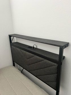 Twin Bed Frame with Charging Station