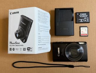 Canon PowerShot ELPH 360 HS Camera (Black)
