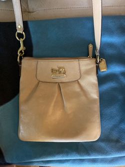 Beige Coach Cross Body purse