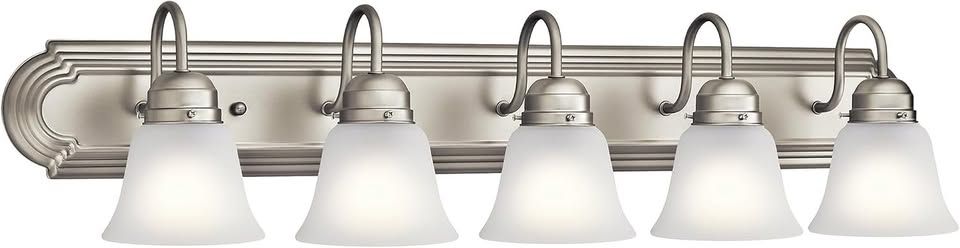 5-Light Vanity Wall Lamp Brushed Nickel, New