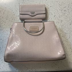 Blush Pink Guess Bag And Wallet