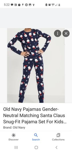 NEW OLD NAVY UNISEX SNUG-FITTED SANTA PJ'S -Size 10 