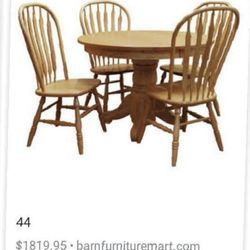 Round wooden Kitchen Table Set