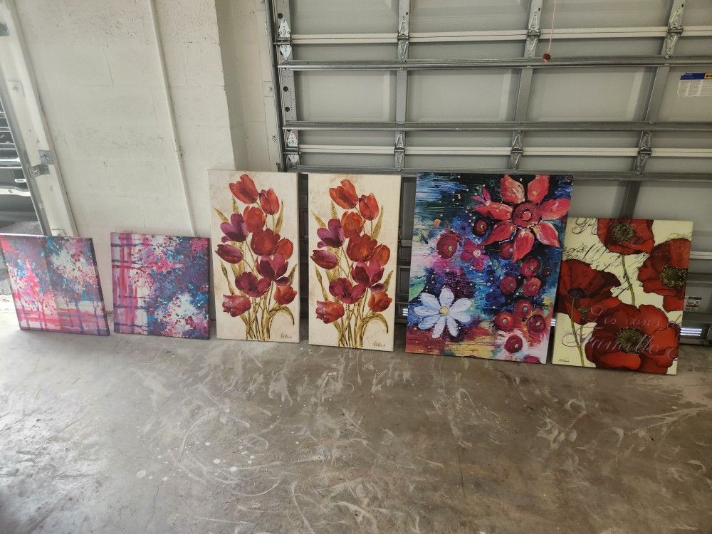 6 Oil Paintings From Homegoods