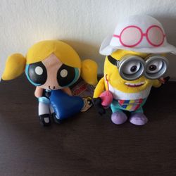 2 Plush Dolls Dispictable Me 3 Jerry And The Powerpuff Girls Bubbles With Tags