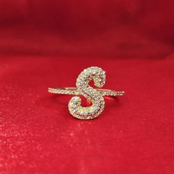 10k Yellow Gold Diamond Initial Ring 0.26 ctw
