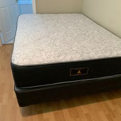 New Queen Mattress And Box Spring 2pc Bed Frame  Is Not Included 