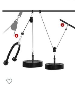 Exercise Lift Cable Pulley System, 2 Cables & Rope