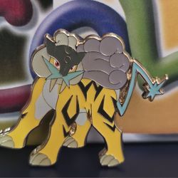 Raikou Pokemon Pin Badge Japanese Nintendo From Japan F/S