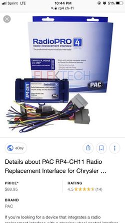 Chrysler jeep or dodge steering wheel controls RP4 CH-11