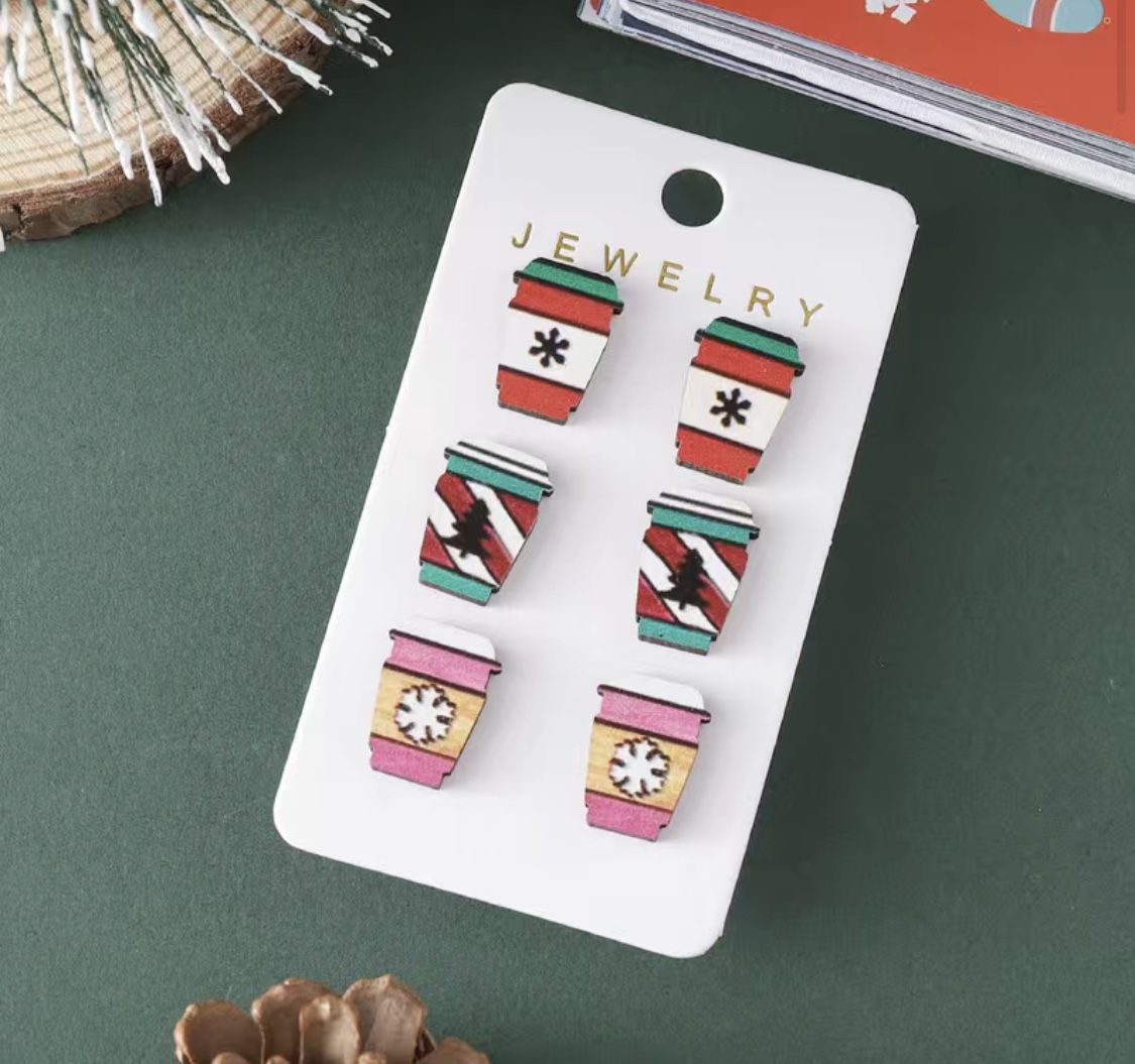 Brand New 3 Set Of Christmas Holiday Earrings