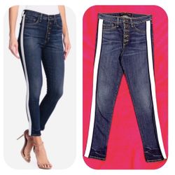 Veronica Beard Debbie 10 High-Rise Skinny Tuxedo Stripes Size 26