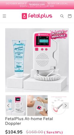Fetal plus fetal Doppler at home monitor