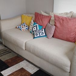 Cozy Living Room Set. Couch Sofa, Loveseat And All Cushions