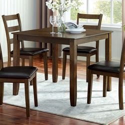 Gracefield 5-Pc Walnut/Brown Dining Table Set