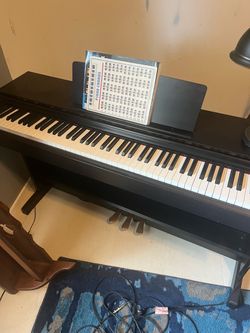 Black Digital Piano with Stand and Pedals