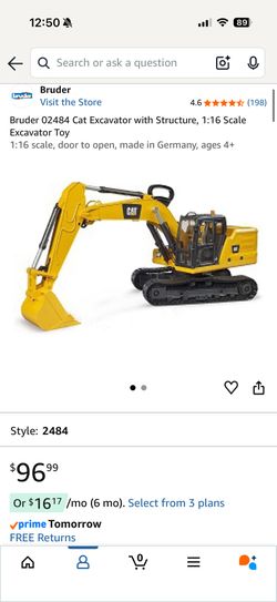 1:16 Scale CAT Excavator Toy