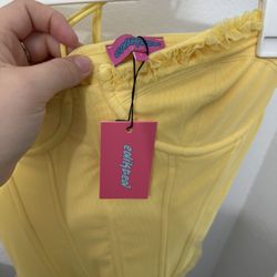 Edikted Yellow Corset Top