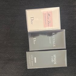 Giorgi Armani Code 125ml, Dior Savage 100ml, Miss Dior Blooming Bouquet 100ml