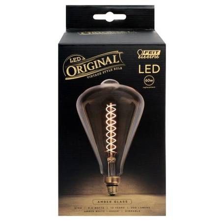 Feit Electric 60W Equivalent PS50 Dimmable LED Amber Glass Vintage