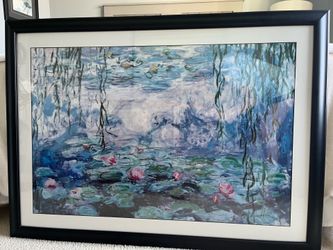 Large Framed Art - Peaceful Water with Lilypads