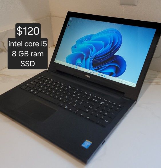 Dell laptop Windows 11. Intel core i5. 8 GB ram. SSD. Delivery Available. Se Habla Español.