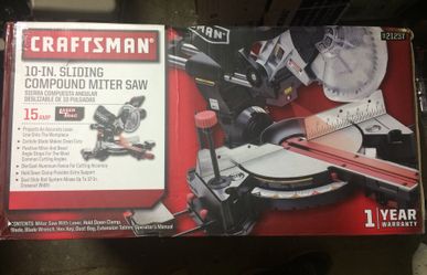 Craftsman 10” Sliding Miter Saw 15 Amp Laser Trac SEALED NEW