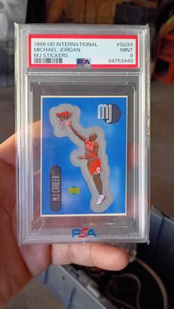 1998 UD International Michael Jordan MJ Stickers PSA 9