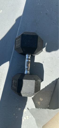 Single 60 LB Rubber Hex Dumbbell