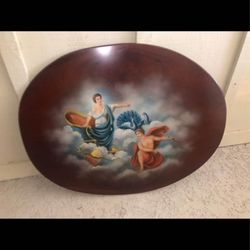 Vintage Hand Painted Wooden Panel