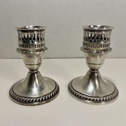 Vintage Pair of CORNWELL Sterling Silver Weighted Reinforced Candlesticks