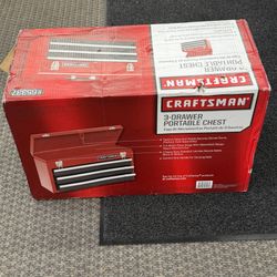 *NEW* Craftsman 3 Drawer Metal Portable Tool Box - Red