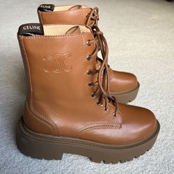 Celine Bulky Brown Boots Size 8 New!