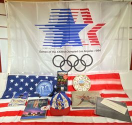 Collection of 1984 Summer Olympics Memorabilia. 1984 Los Angeles Olympics.