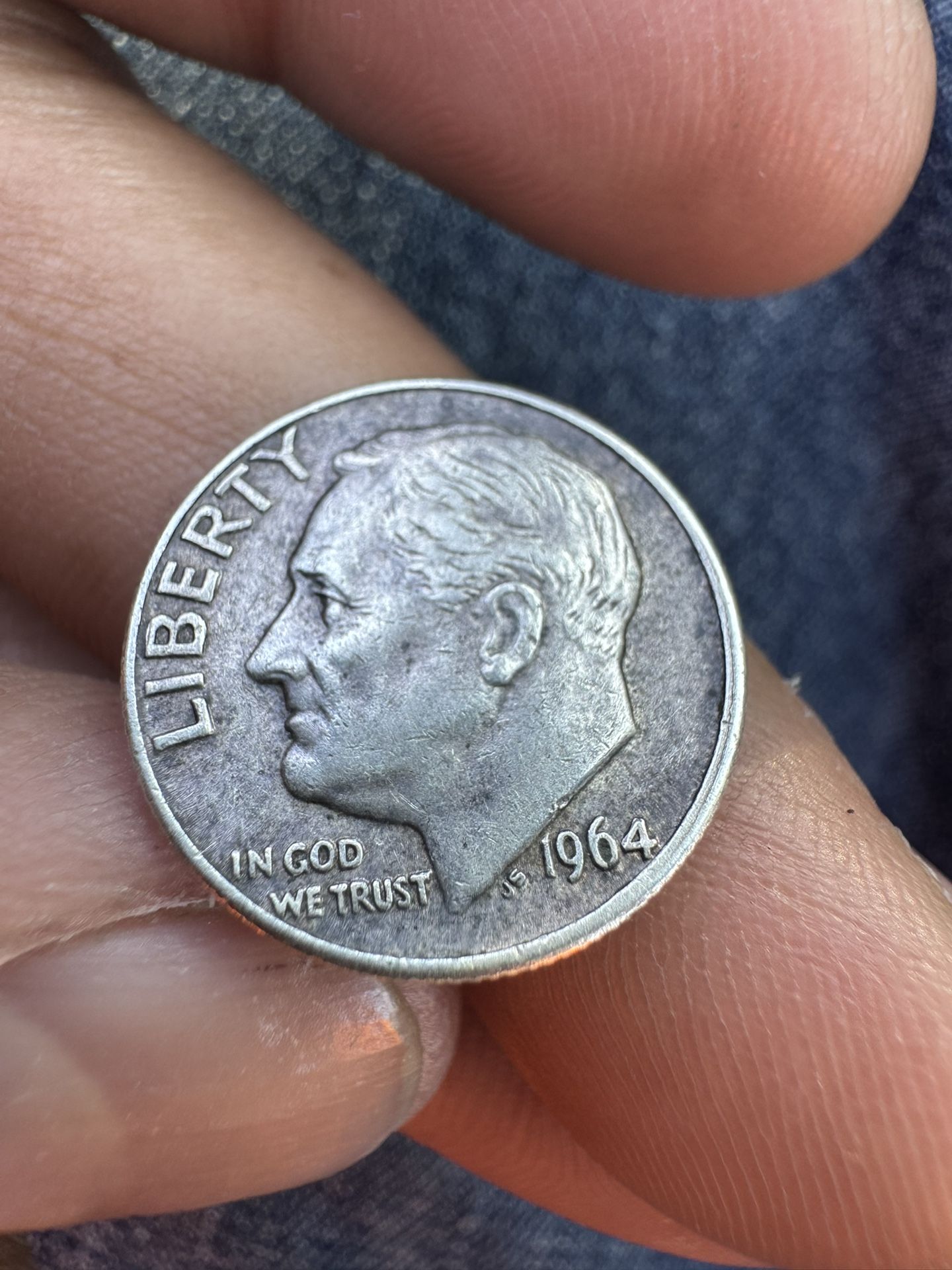 1964 D Roosevelt silver Dime 90% Silver