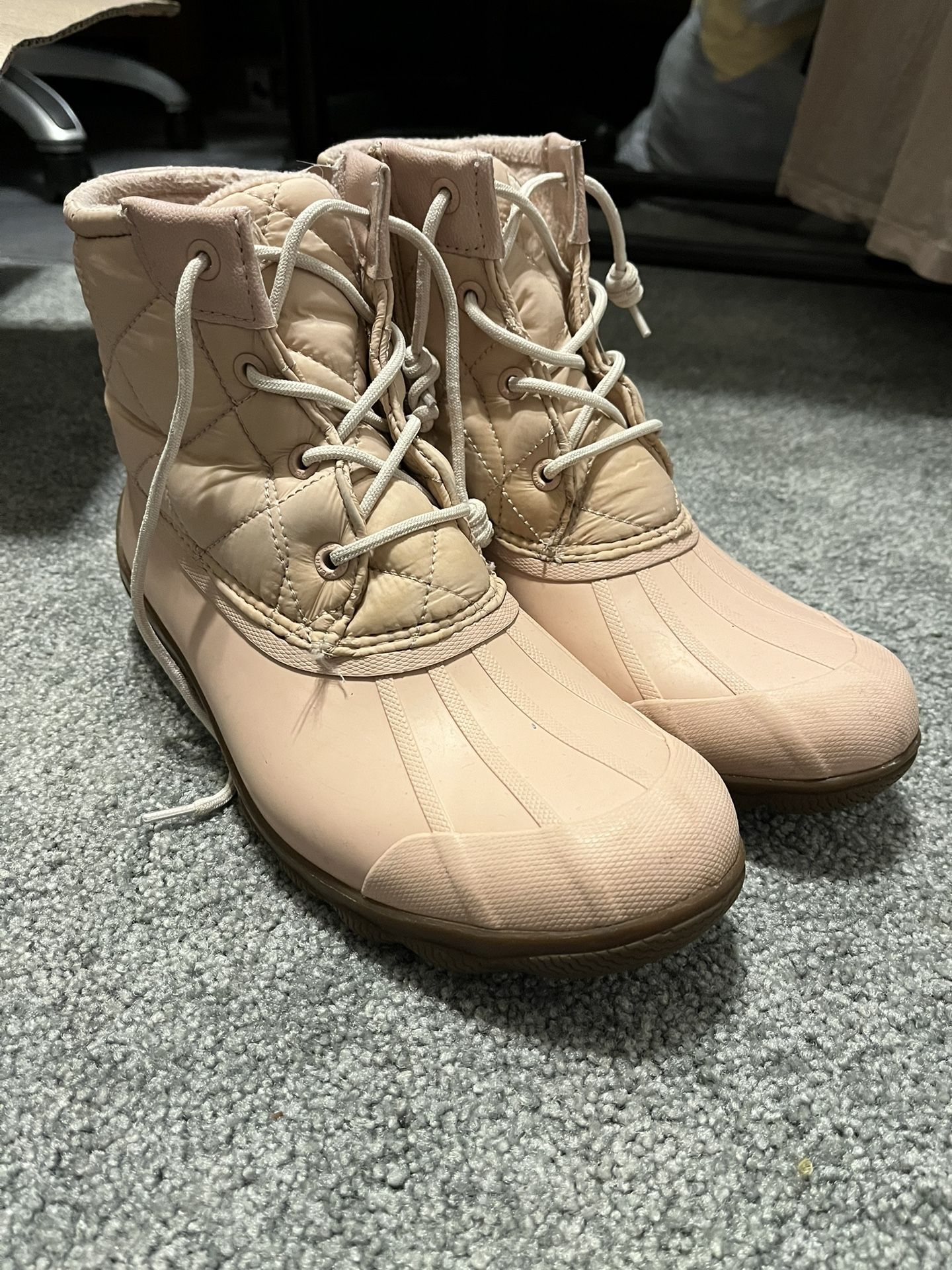 Sperry Pink Duck Boots-size 9