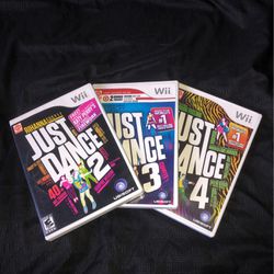 Just Dance 2, 3 & 4 Nintendo Wii Video Game 