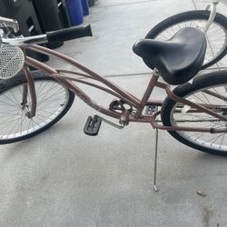 Rose Gold Electra Bike With Basket 