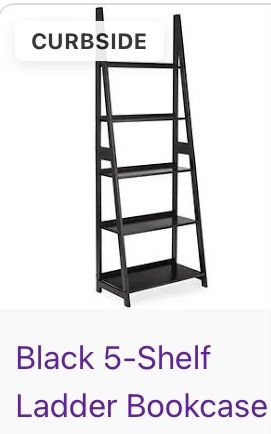 Black 5 shelf ladder bookcase