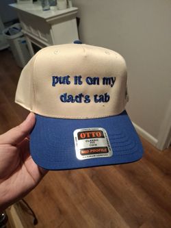Put It On My Dad's Tab Snapback Hat – Blue/Cream – OTTO Classic Fit