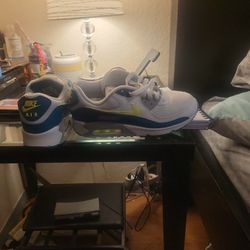 Woman's Teal Neon And White Air Max 90 