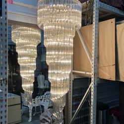 Venini Quadreidri Spiral Crystal Chandelier