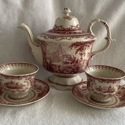 Burton Red Touile Tea Set