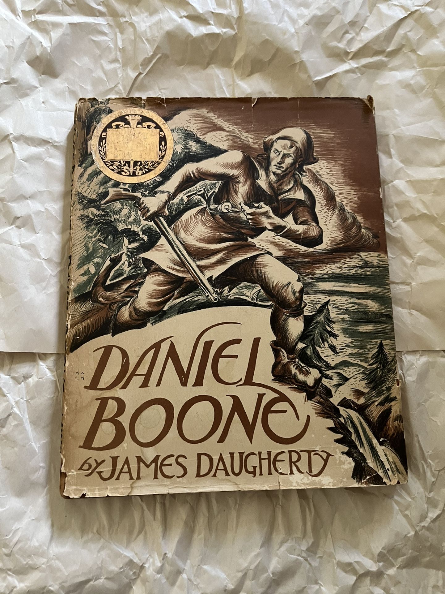 Vintage Daniel Boone Hard Cover Book By James Daugherty With Original Lithographs
