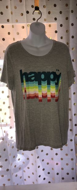 Size XL super soft HAPPY shirt. Only worn once!