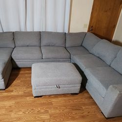 Thomasville Langdon 4-Piece Sectional Couch with Storage Ottoman From Costco