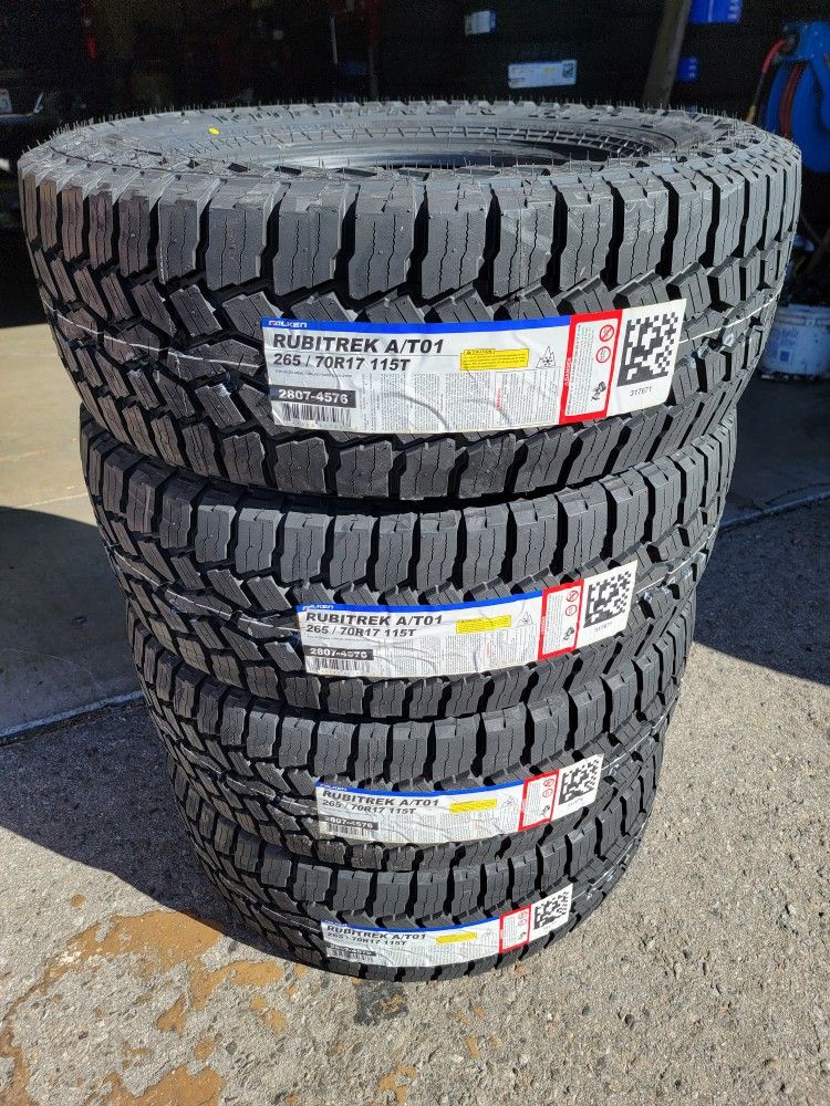 265 70 17 FALKEN RUBITREK ALL TERRAIN TIRES TACOMA 4RUNNER TUNDRA SEQUOIA SILVERADO SUBURBAN AVALANCHE TAHOE SIERRA F150