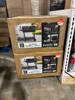 35 Inch Barrel Grill With Cast Iron Cooking Grates