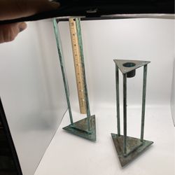 2 Pillar Candle Holder 12” And 8”