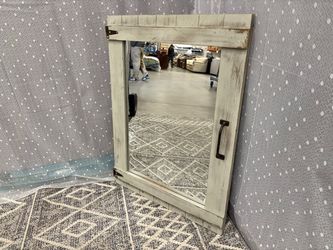 FIRST TIME & CO Weathered Barn Door Wall Mirror